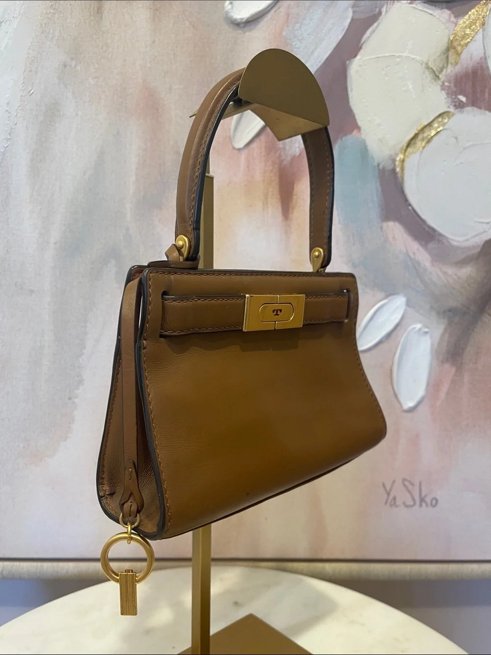 Tory Burch Mini Radziwill Satchel with Gold Hardware & Key